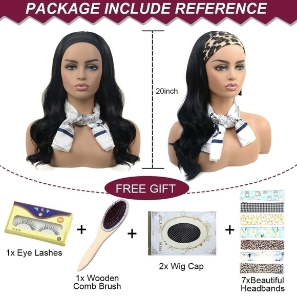 20 In Long Wave, Glueless, Natural Black Wig. - Picture 4 of 5